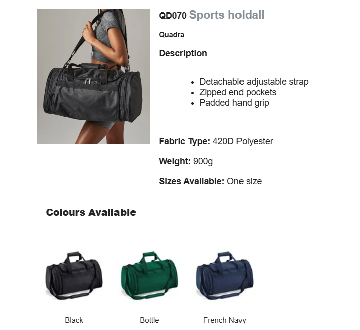 Sports Holdall Bag