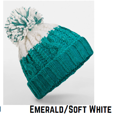 BOBBLE HAT EMERALD SOFT WHITE