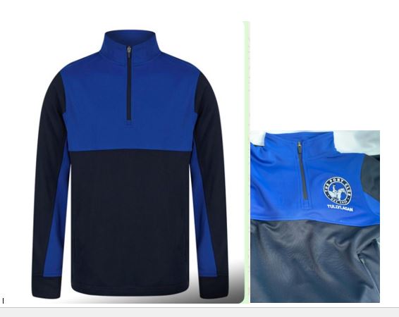 navy/blue qtr zip front view