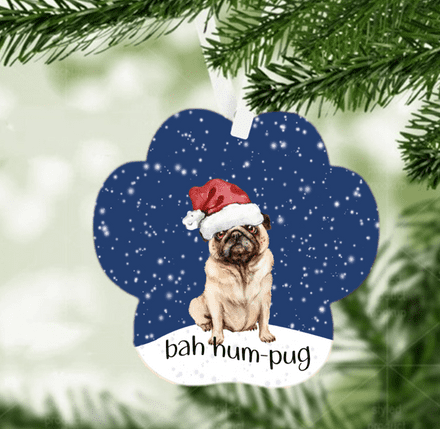 Bah Hum Pug Christmas Decoration